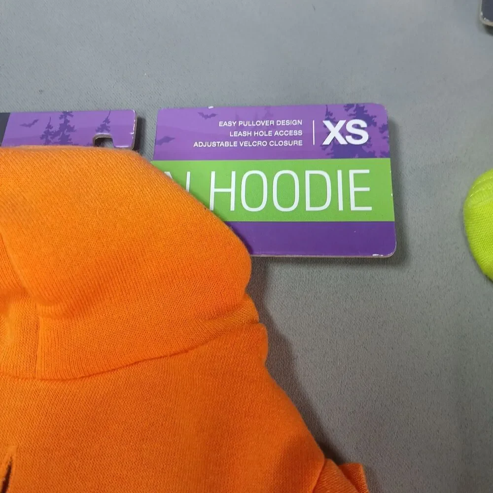 3 Unique Petz Halloween Hoodie X-SMALL Glow in the Dark NEW with Tags